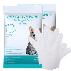 Kasoud Pet Cleaning Gloves, Dog Cleaning Gloves, Waterless Wash Pet Glove Wipe for Daily Care and Traveling, No Rinse, Gentle, Thickened (12)