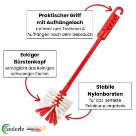 zederle 3 x Mixing Pot Washing Up Brush, Cleaning Brush for Thermomix, Monsieur Cuisine, Bosch Cookit, Cleaning Brushes for Mixing Pots - Made in Germany