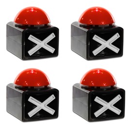 Bada Bing 4er Set XL Buzzer Button Alarmknopf Mit Sound Und Licht Quiz Quizspiel
