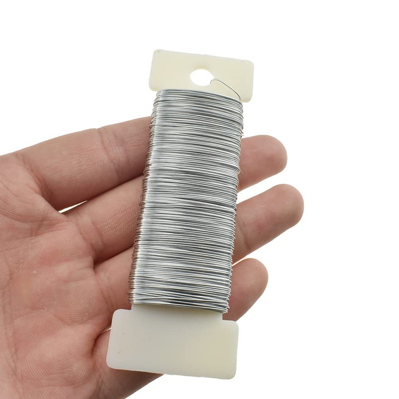 HAHIYO 26Gauge Silver Wire - 1 Roll, 38 Yards (115