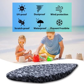 Waterproof Kayak Canoe Cover Accessories, Boat Outdoor Oxford Storage Marine Cockpit Dust Cover UV Protection Ultra Strong Sunblock Shield for Fishing Boat Kayak Canoe (13.4-14.7FT)