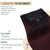Ugeat Clip in Hair Extensions 16 Inch Balayage Off Black