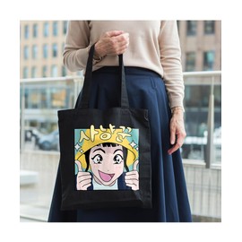 Hippowarehouse Kpop Movie Cute Anime Hunter Girl with Yellow Bucket Hat Tote Shopping Gym Beach Bag 42cm x38cm, 10 litres
