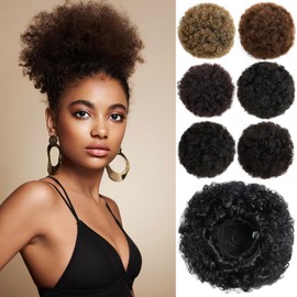YAMEL Afro Puff Drawstring Ponytail Large Bun Extensions Synthetic Updo Hair Pieces for Black Women