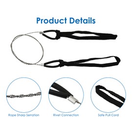 DS. DISTINCTIVE STYLE Stainless Steel Wire Saw 6 Pieces 23 Inch Pocket Cable Saw for Camping Hiking, Hunting, Cutting Trees and Wood