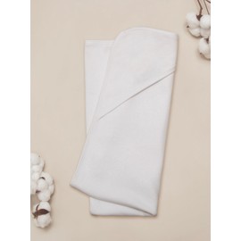 Sproot Baby Organic Cotton Hooded Baby Blanket - 75 x 100 cm Sand 1Pk - The perfect sustainable Gift & Accessory for baby & toddler (White)