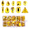 SWTHONY 122pcs Gold Sew on Rhinestones for Crafting Mixed Shapes,