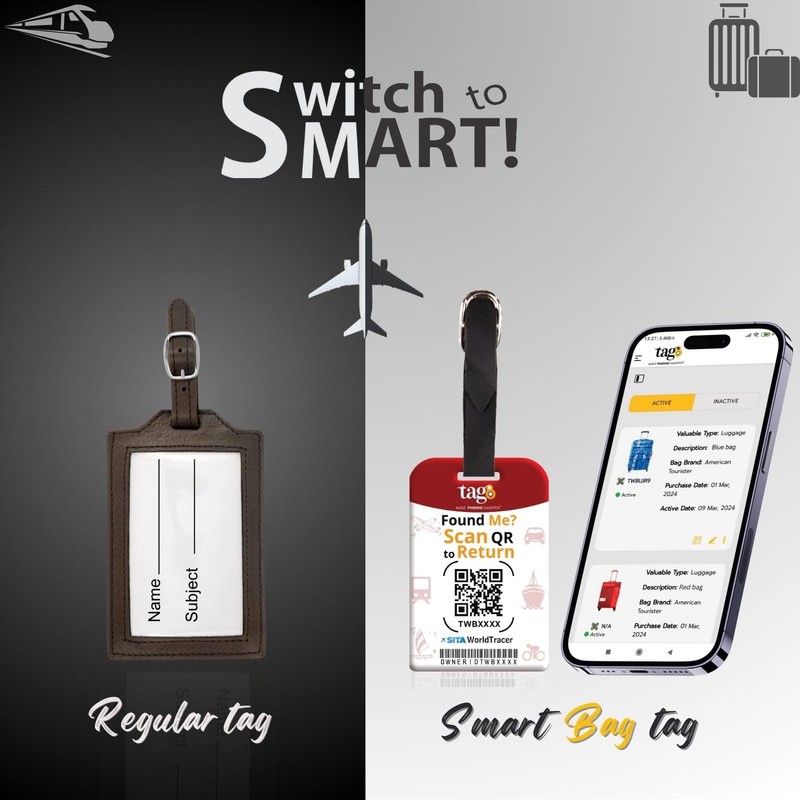[Pack 2] tag8 Spain Flag Smart Bag tag |Trendy Luggage