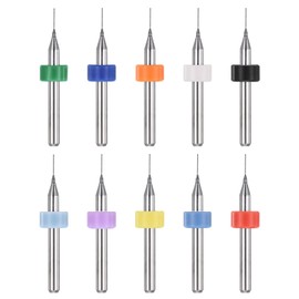 PATIKIL 0.3mm Micro Drill Bits 1/8" Shank Tungsten Carbide Steel 135° Mini Small Bits Drill Tool for PCB CNC Engraving Precision Machine - 10 Pack