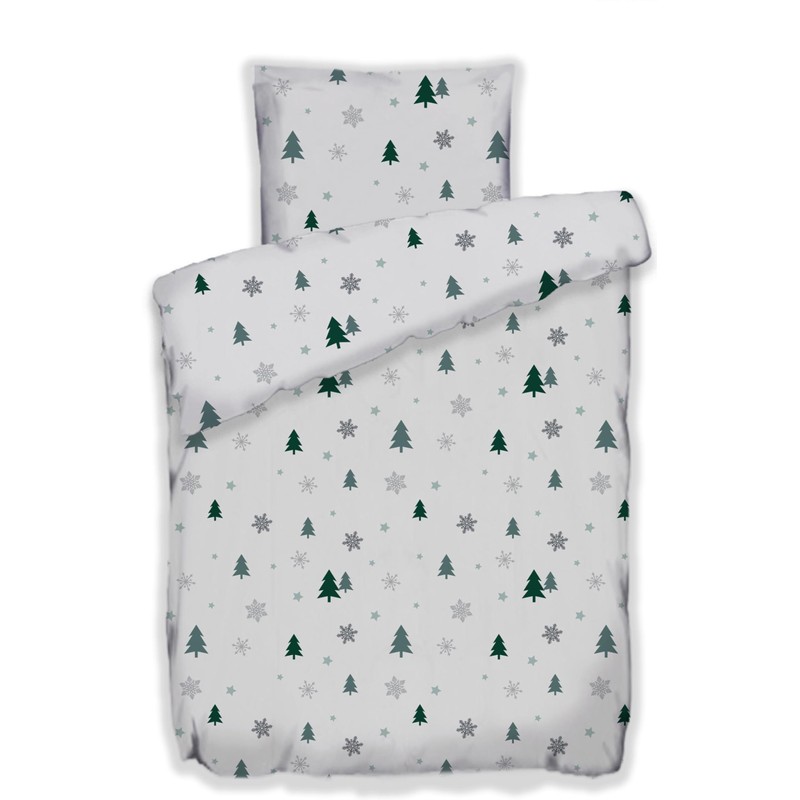 Leonado Vicenti Warm Winter Bed Linen Set Christmas Tree Green