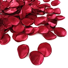 Capesaro Burgundy Rose Petals,Red Flower Silk Petals,Scatter Petals for Wedding Aisle Scatter,Dinner Table Centerpieces Party Decoration,Romantic Night,Valentine's Day Home Decor,200PCS