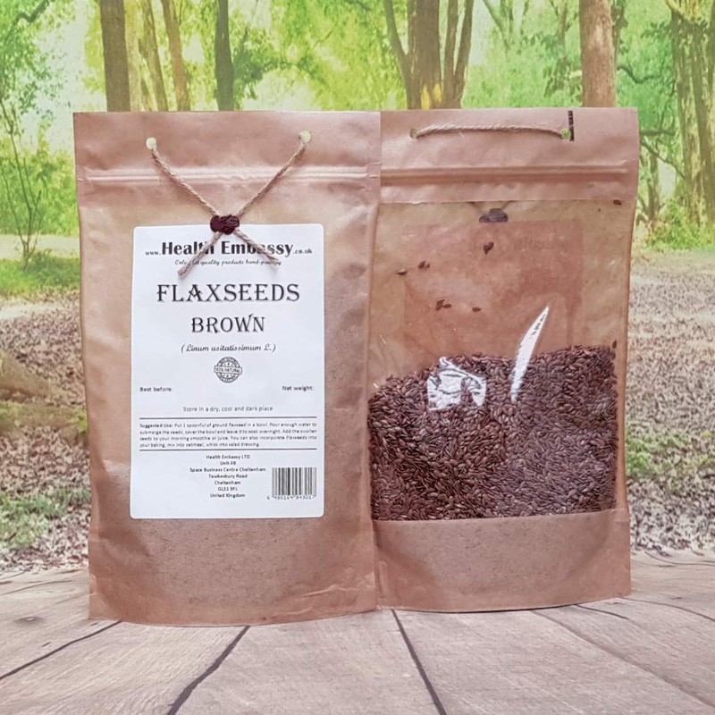 Flaxseeds Brown (Linum usitatissimum) - Health Embassy 100% - Natural