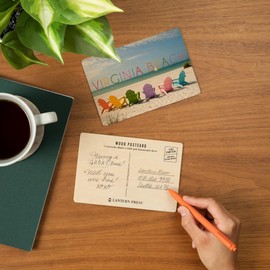 Virginia Beach, Virginia, Colorful Chairs (4x6 Birch Wood Postcards, 2-Pack Stationary, Rustic Home Wall Decor)