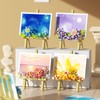 Vilbocr Mini Flower Building Bouquet Set, Block Easel for Desk