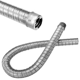 Inscrip Diesel Heater Exhaust Pipe, 22mm/24mm 60cm/100/200cm Dual-layer Stainless Steel Air Diesel Heater Exhaust Pipe Tube w/Cap, OE 36061100, For Webasto Eberspacher Heater (22mm 60CM)