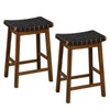 Giantex 25.5" Woven Bar Stools Set of 2, Faux PU