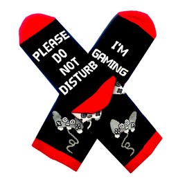 Do Not Disturb I'm Gaming Socks Novelty Gamer Socks Funny Christmas Gifts Stocking Stuffers for Teen Boys Kids Men Women