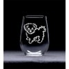 Maltese (M2) themed, dog stemless wine glass, 17 oz.