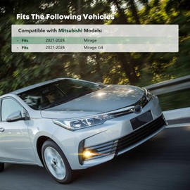 YHTAUTO Fog Light Bezel Fits Mitsubishi Mirage G4 Mirage 2021-2024 Front Bumper Fog Light Cover Trim Left Driver Side