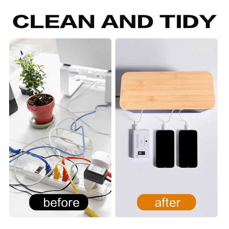 QOEOTUY Cable Box Cable Organiser Storage: Cable Management Box with