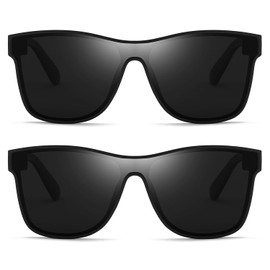 DUBERY Fashion Polarized Sunglasses for Women Men 100% UV Protection Trendy Siamese Lens Shades D8030 2Pack