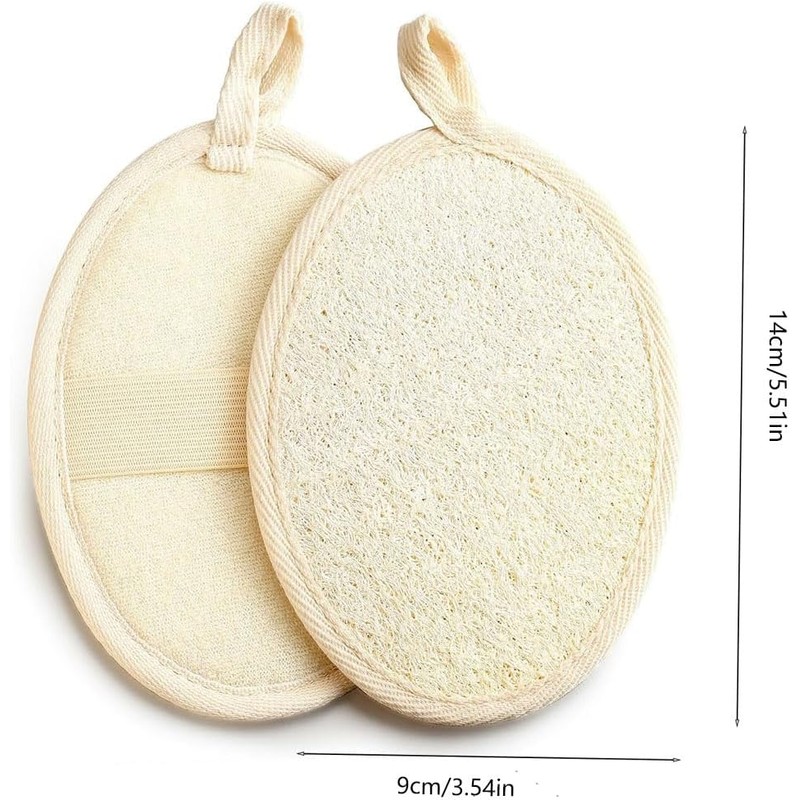 Esponja de baño natural 4 piezas exfoliante corporal de fibra