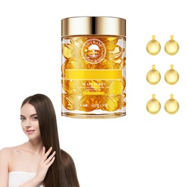 Capsules for Hair Care, Hair Oil Serum, 30PCS Hair Care Moisturizing Anti Frizz Hair Break Repair Essential Oil for Hair Repair and Care, Improves Dryness and Frizz (Yellow)