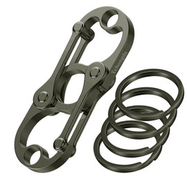 Yebongda Special Key Chain, Heavy Duty Carabiner Clip Keychain Opener with 4 Key Rings for Men and Women Dark Grey