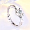 Bellitia Jewelry Platinum Plated 925 Sterling Silver Adjustable Engagement Rings