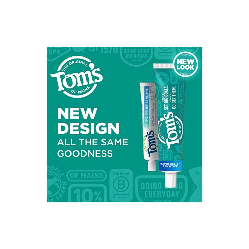Tom's of Maine Rapid Relief Sensitive Natural Toothpaste Multi Pack,