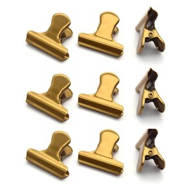 Chimi Yukichi 10 Pcs Eye Clip Binder Clip Office Stationery Office Supplies Commercial Paper Document File Receipt Convenient Durable Coffee Gold