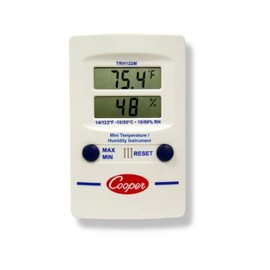 Cooper-Atkins TRH122M-0-8 Digital Mini Temperature/Humidity Dual-Display Wall Thermometer, 14/122° F Temperature Range