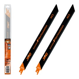 JMD 2-Piece S1213AWP 300mm Reciprocating Saw Blades for Fiber Insulation, Leather and Cardboard Cutting Sabre Saw Blades Compatible with Milwaukee Makita Dewalt Ryobi etc