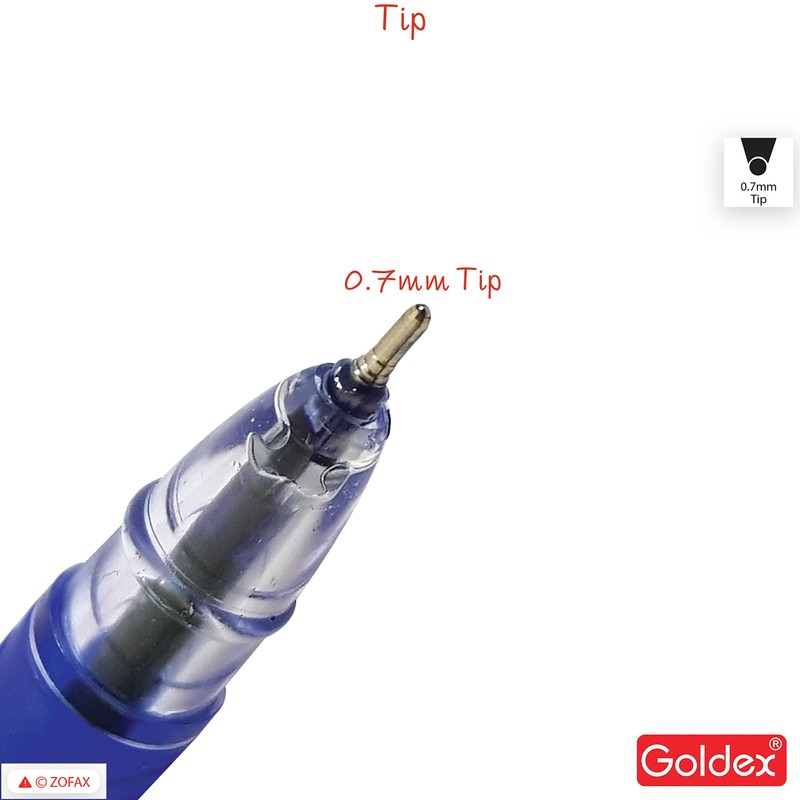 Goldex Kwiker Ball Pen BLUE 10 x 0.7mm Smooth Ballpoint