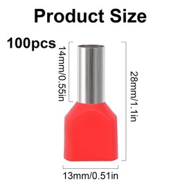 Twin Wire End Ferrules 10 mm² Double Set Twin Wire End Ferrules Twin Wire End Ferrules 2 x 10.0 mm² Long Double Wire End Ferrules 10 mm2 Twin Wire End Ferrules Set (100, 10 mm²)