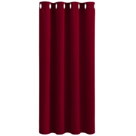 PONY DANCE Single Panel Blackout Curtain - Eyelet Window Treatments Thermal Insulated Soft Curtain for Bedroom, Nursery Room Christmas Decor, Gift for Kids, W 52 in x L 54 in, Red