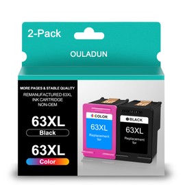63XL Ink Cartridge Replacement for HP Ink 63 XL 63 Combo Pack Work with DeskJet 1110 2130 3630 Series Envy 4510 4520 OfficeJet 3830 4650 5220 (1 Black, 1 Color)
