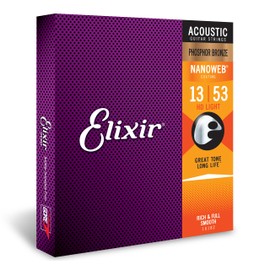 Elixir Phosphor Bronze Acoustic Guitar Strings with NanoWeb Coating