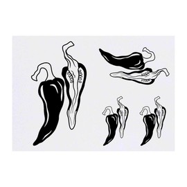 Azeeda 4 x 'Chilischoten' Temporäre Tattoos - Wasserfest, Hautfreundlich & Ungiftig · Transfers in Verschiedenen Größen (TO00016298)