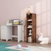 ALISENED 4 Cube Small Bookshelf, Narrow Storage Organizer Shelf, Wooden