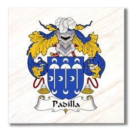 Carpe Diem Designs Padilla Family Crest/Coat of Arms Ceramic Tile for Coaster, Hot Plate, Trivet or Decorative Accent