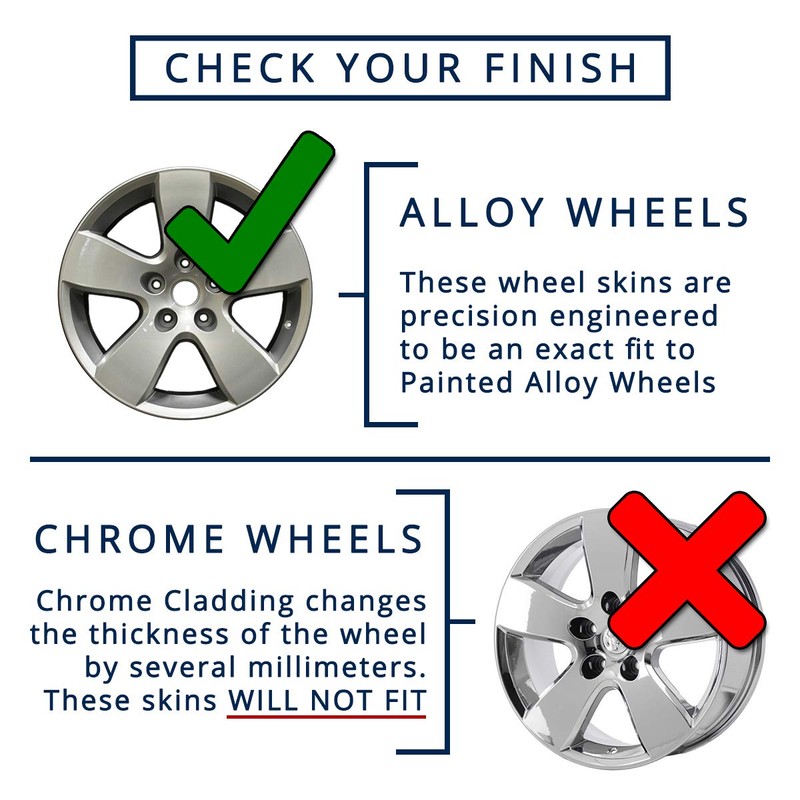 Elite Auto Chrome 4-Pack of 20' Gloss Black Wheel Skins