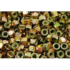 (50) Nyloc Grade 8/C Hex Locking Nuts 5/8-11 Yellow Zinc Plated Nylock