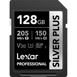 Lexar Professional Silver Plus UHS-I V30 SDXC Card - 128GB