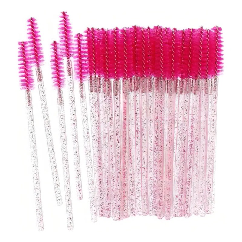 100 Cepillos Para Pestañas Extensión Brillante Glitter Mink