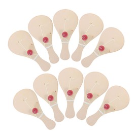 Abaodam 10pcs Unfinished Wooden Paddle Balls for DIY Craft Painting Rackets Family Fun Activity for Drawing and Creative Play for Goodie Bags and Stocking Stuffers