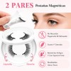 Pestañas Postizas Magneticas,2 Pares Superior e Inferior de Pestañas Magnéticas