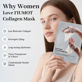 FIUMOT Deep Collagen Overnight Face Mask, Collagen Real Deep Anti Wrinkle Lifting Mask | Firming,Pore Minimizing | Overnight Hydrating Face Masks Skincare, 38g x 5-Pack