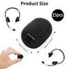 15 Pack Mini Foam Windscreen for Headset Microphone, Mic Foam