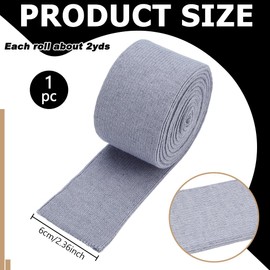 NBEADS 2 Yard Rib Knit Cuff, 6 cm Collar Sleeve Cuffs Trim Neck Cuffs Material Cotton Rib Knit Cuff for Waist Cuffs Collar Trim Jacket Sewing Accessories, Grey